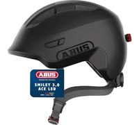 ABUS children's helmet Smiley 3.0 ACE LED - bike helmet with light - deep fit & space for a pigtail - for girls and boys