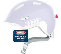 ABUS children's helmet Smiley 3.0 ACE LED - bike helmet with light - deep fit & space for a pigtail - for girls and boys