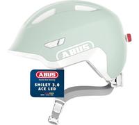 ABUS children's helmet Smiley 3.0 ACE LED - bike helmet with light - deep fit & space for a pigtail - for girls and boys