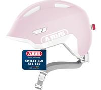 ABUS children's helmet Smiley 3.0 ACE LED - bike helmet with light - deep fit & space for a pigtail - for girls and boys