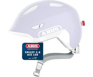 ABUS children's helmet Smiley 3.0 ACE LED - bike helmet with light - deep fit & space for a pigtail - for girls and boys