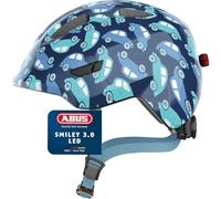 Abus Smiley 3.0 LED Kids Cycling Helmet - Rear Light, Reflective, Adjustable Fit