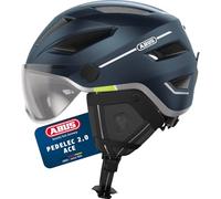 ABUS city helmet Pedelec 2.0 ACE - bicycle helmet with rear light, visor, rain cover, ear protection - for men and women