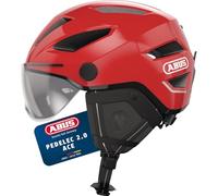 ABUS city helmet Pedelec 2.0 ACE - bicycle helmet with rear light, visor, rain cover, ear protection - for men and women