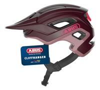 ABUS CliffHanger MTB helmet - bike helmet for demanding trails - with large ventilation openings & TriVider strap system - for men and women - dark red, size L