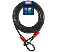 ABUS Cobra 10 loop cable - steel cable coated with plastic - security for bicycle and motorbike accessories - 10 metres long, 10 mm thick, Black