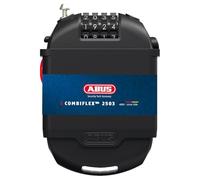 ABUS special lock Combiflex 2503/120 + bracket UCH 2503 - suitable as luggage lock, ski lock, helmet lock - 120 cm steel cable - with combination code - black