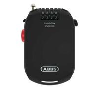 ABUS special lock Combiflex 2503/120 + bracket UCH 2503 - suitable as luggage lock, ski lock, helmet lock - 120 cm steel cable - with combination code - black