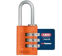 ABUS Combination Lock 145/20 Orange - Luggage Lock, Locker Lock and Much More. - Aluminium Padlock - Individually Adjustable Combination Code - ABUS Security Level 3