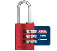 ABUS Combination Lock 145/20 red - Luggage Lock, Locker Lock and Much More. - Aluminium Padlock - Individually Adjustable Numerical Code - ABUS Security Level 3