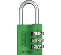 ABUS Combination Lock 145/30 - Aluminium Padlock, 3-Digit Code, Green | Luggage & locker padlock - corrosion-resistant body, spring-loaded handle, shackle ø5 mm, security level 3