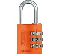 ABUS Combination Lock 145/30 - Aluminium Padlock, 3-Digit Code, Orange | Luggage & locker padlock - corrosion-resistant anodised body - spring-loaded handle - security level 3 - 55 g