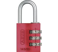 ABUS Combination Lock 145/30 - Aluminium Padlock, 3-Digit Code, Red