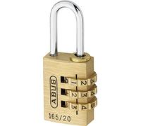 ABUS Combination Lock 165/20 - Brass Padlock - with Individually Adjustable Number Code - Suitcase Lock/Locker Lock - ABUS Security Level 3
