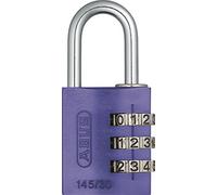 ABUS Combination Padlock 145/30 Purple - for Luggage, Cabinet etc - Aluminium Padlock - Individually Adjustable Numerical Code - ABUS Security Level 3