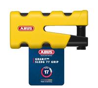 ABUS Brake disc lock Granit Sledg 77 grip yellow - Motorcycle lock with secure XPlus cylinder and reminder cable - ABUS security level 17 - Yellow