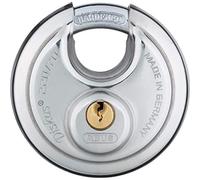 ABUS Discus Padlock 220/70 Made of Stainless Steel - with 360° All-Round Protection - ABUS Security Level 7 - incl. 2 Keys - Silver