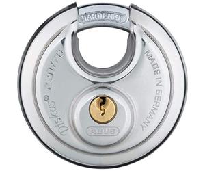 ABUS Discus Padlock 220/70 - Stainless Steel, 360° Protection, Level 7 | Rustproof & corrosion-resistant, Ø 70 mm, shackle Ø 10 mm, depth 27 mm, 258 g, includes 2 keys