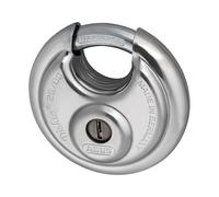 ABUS Diskus Padlock 26/80 - Security Level 8, Weatherproof, Stainless Steel | 80 mm wide, drill & pull-protected cylinder, hardened steel shackle - ideal for vans, lorries & cellar doors
