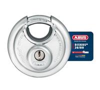 ABUS Diskus® Padlock 26/80 with 360° All-round Protection - Drilling and Pull-protected Cylinder - weather resistant and anti corrosion- for sheds, gates, garage, gym - ABUS Security Level 8 - Silver