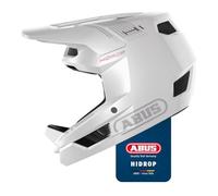 ABUS Downhill Bicycle Helmet HiDrop - Full-face Helmet with ABS Outer Shell for MTB Trails, Enduro and Bike Park - For Adults and Teenagers - ASTM-certified - White, Size M