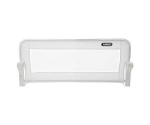 ABUS Eric Folding Bed Rail - 100cm - White | For parents, children's and family beds - 42 cm high, stable attachment to the slatted frame, removable cover and washable at