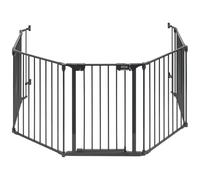 ABUS Felix JC8700 Fireplace Barrier for Child Protection with Door Total Length 375 cm, Height 74 cm, Black