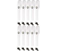 Abus FG300 Lockable Window Handle White in Set 10 Piece all Keyed Alike AL0089 with Total 20 Key