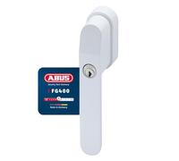 ABUS FG400 Lockable Window Handle - with Push Cylinder and Key - Child Lock and Burglary Protection - Universal Fit - Keyed Alike AL0125 - Security Level 5 - White