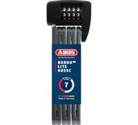 ABUS Bordo Lite 6055C SH folding lock - with holder and combination code - Extra-light combination lock made of special steel - ABUS security level 7 - 85 cm - Black