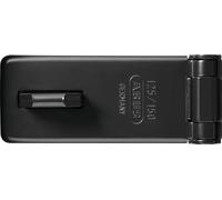 ABUS Hasp and staple 125/150 - Device for padlocks - sturdy steel construction with hardened steel eyelet - high security - robust hinge pins, protected against being driven out - Black