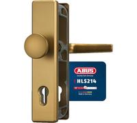 ABUS HLS214 F4 EK 08302 Door Fitting | Long cover plate, axle size 92 mm, door handle inside & rigid button outside - for house entrance doors