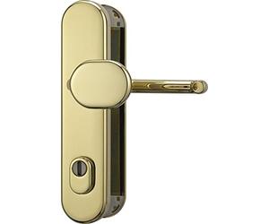 ABUS HLZS814 MS EK 12245 Door Knob and Handle Door Fitting with Cylinder Protection Round Brass