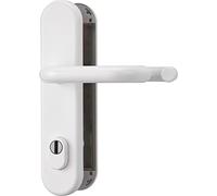 ABUS HLZS814 W EK 12238 Handle and Handle Door Fitting with Cylinder Protection with Handles on Both Sides Round White