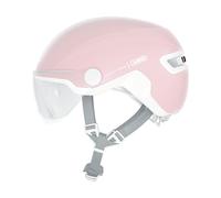 ABUS HUD-Y ACE city helmet - stylish bike helmet with visor and magnetic, rechargeable LED rear light - for men and women - black, size M