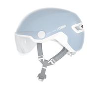 ABUS HUD-Y ACE city helmet - stylish bike helmet with visor and magnetic, rechargeable LED rear light - for men and women - black, size M