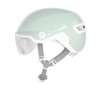 ABUS HUD-Y ACE city helmet - stylish bike helmet with visor and magnetic, rechargeable LED rear light - for men and women - black, size M