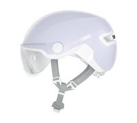 ABUS HUD-Y ACE city helmet - stylish bike helmet with visor and magnetic, rechargeable LED rear light - for men and women - black, size M