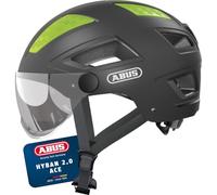 ABUS Hyban 2.0 ACE city helmet - bike helmet with visor, light and ABS hard shell - for men and women