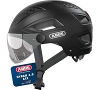 ABUS Hyban 2.0 ACE city helmet - bike helmet with visor, light and ABS hard shell - for men and women