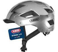 ABUS Hyban 2.0 City Bike Helmet, Chrome Silver, Size M