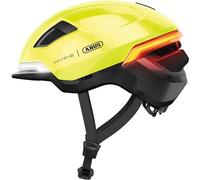 ABUS HYP-E bicycle helmet - helmet with front light, rear light and flashing light - also suitable for riding e-bikes and S-pedelecs - for teenagers and adults - size M, signal yellow