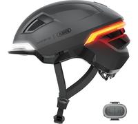 ABUS HYP-E Bike Helmet - Helmet with Front Light, Rear Light and Indicator Light - also Suitable for Cycling on e-Bikes and S-Pedelecs - for Teenagers and Adults - Size M, Grey
