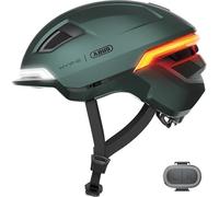 ABUS HYP-E Bike Helmet - Helmet with Front Light, Rear Light and Indicator Light - also Suitable for Cycling on e-Bikes and S-Pedelecs - for Teenagers and Adults - Size M, Green
