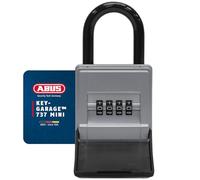 ABUS Key Box KeyGarage 737 Mini - 4-Digit Code, up to 8 Keys, Black | Zinc die-cast, weatherproof metal housing - bracket for door knobs & railings - 65x150x40 mm - ideal for holiday homes &