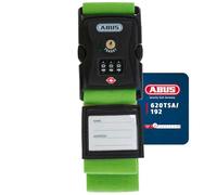 ABUS Luggage Strap 620TSA/192 with TSA Lock - 3-Digit Code, Green | Adjustable 192 cm strap with opening indicator, writable address name tag, and TSA-approved combination lock