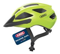 ABUS Macator MIPS road bike helmet - entry-level bike helmet with visor - suitable for ponytail wearers - for men and women - yellow, size L