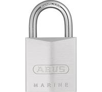ABUS Marine padlock 75IB/30 - weatherproof - brass lock body with nickel pearl coating - security level 5 - silver