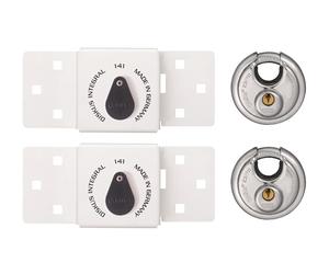 Abus Mechanical 0077124 141/200 Diskus® Integral Van Lock White & 26/70Mm Diskus® Padlock Twin Pack
