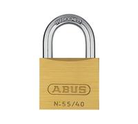 ABUS Padlock Brass 55/40 - Robust, Weatherproof Lock with Automatic Locking and Hardened Steel Shackle - Ideal for Loop Cables, Doors, Gates, cabinets, Gym, School and More -keyed - 40 mm Wide